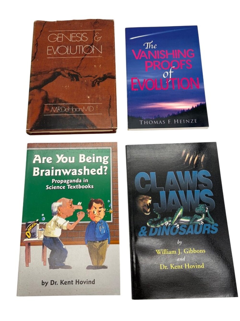 Creationism Book Lot Hovind Heinze DeHaan Evolution Religion Science 4pc